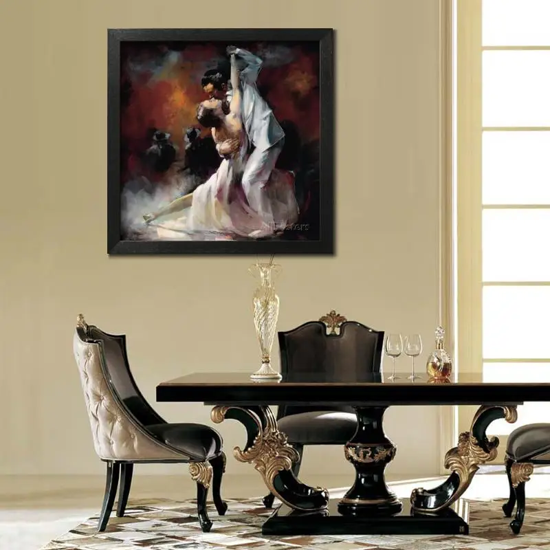 Ручная роспись красивые художественные картины маслом для влюбленных танго