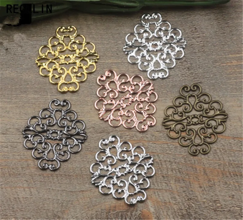 Подвески в виде цветов, 10 шт./лот, 36x30 мм