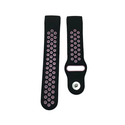 Black-Pink L Подходит для fitbit charge3 Двухцветный силиконовый сменный ремешок дышащий - Цвет ремешка: Black-Pink L