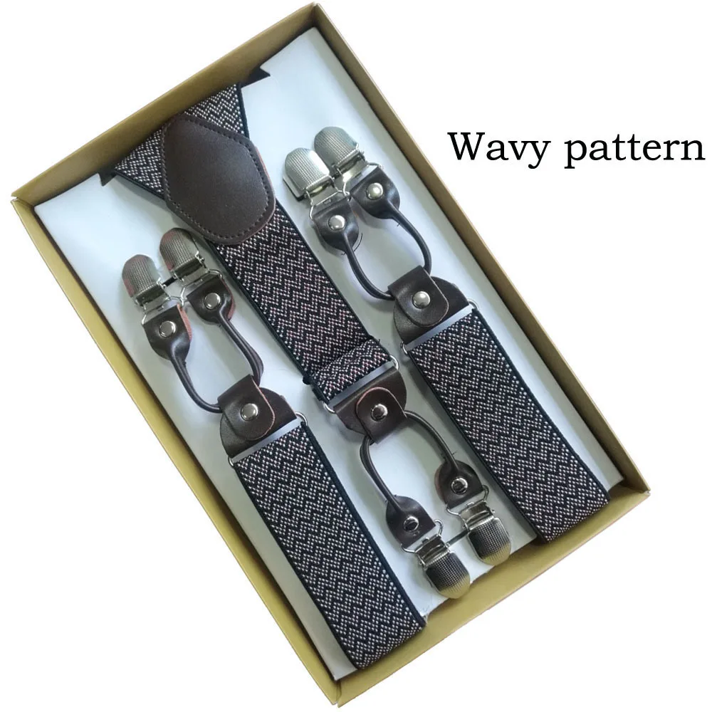 6 клип Для Мужчин's Подтяжки для женщин Кожезаменитель мужчин подтяжки