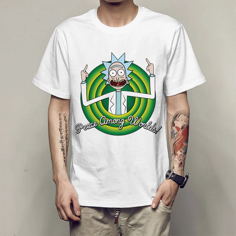 New rick and morty geek T shirt men women TV tee anime funny t-shirt Cool Rick Morty Summer Anime B T-shirts | Мужская одежда