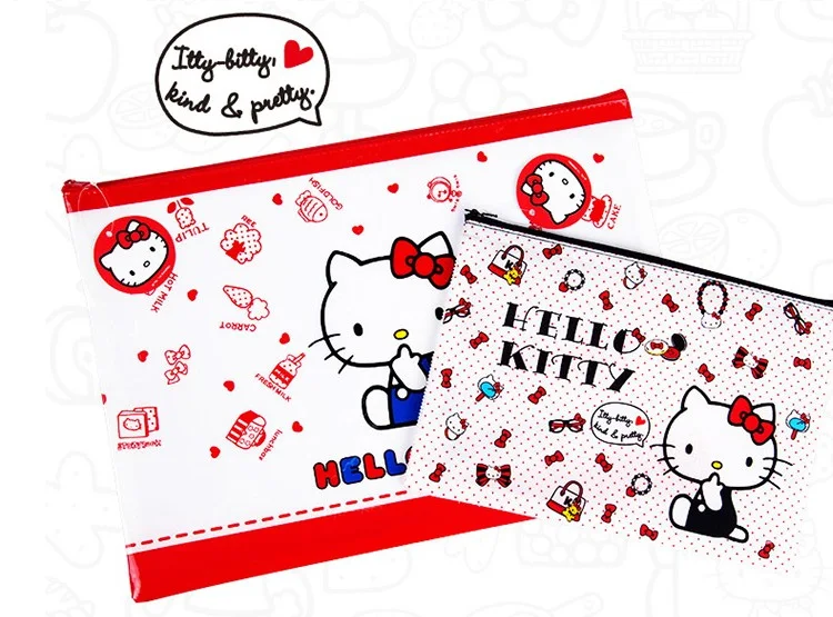 Корейские канцелярские принадлежности hello kitty А4 сумка для файлов прозрачная бумажная сумка на молнии папка для карандашей А5 офисные школьные принадлежности B59