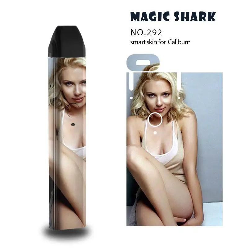 Magic Shark Che Guevara Dreamy Sky Scarlett Sexy Woman No Fade PVC Bumpy Sticker Wrap Film Case for Uwell Caliburn 288-300 - Цвет: 292