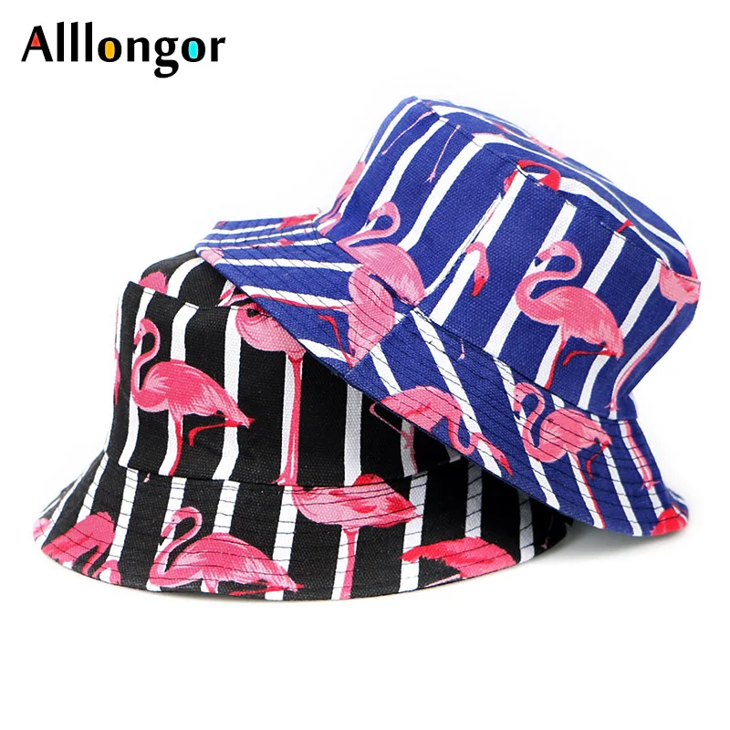 Харадзюку Мода 2019 летние Панамы для мужчин фламинго мультяшный принт плоская