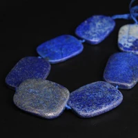 new 7pcsstrand large size lapis lazuli raw slab nugget loose beadsnatural blue stone gems slice pendants craft jewelry