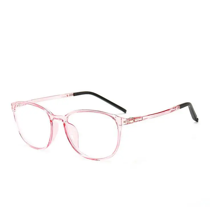 Transparent Pink 1,56 асферические линзы овальные очки для близорукости с градусом Ретро ультра-светильник TR90 студенческие очки для близорукости 0~-4,0 - Цвет оправы: Transparent Pink