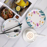 creative porcelain country side style heart love dish flower exquisite dinne plate steak plate european ameraica style living