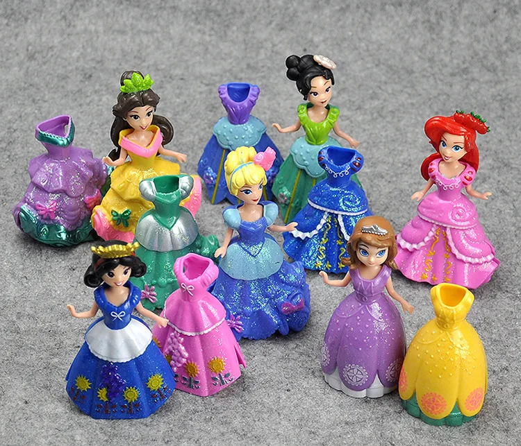 Disney мультфильм принцесса игрушки 12 шт./лот 8 10 см Эльза Белоснежка София ПВХ
