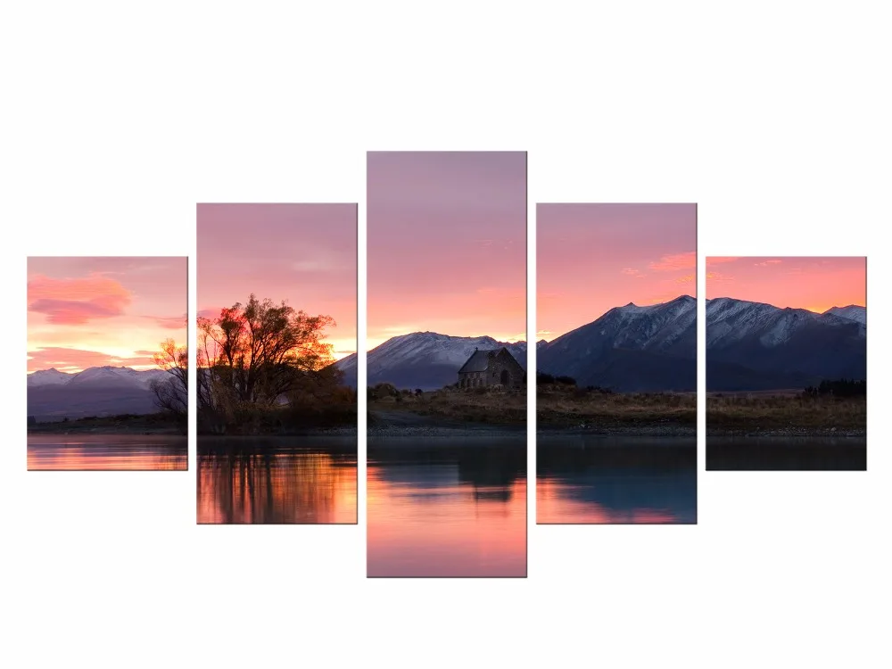 5 шт. Бесплатная доставка принт пейзаж Картина Большой Холст для спальни домашний