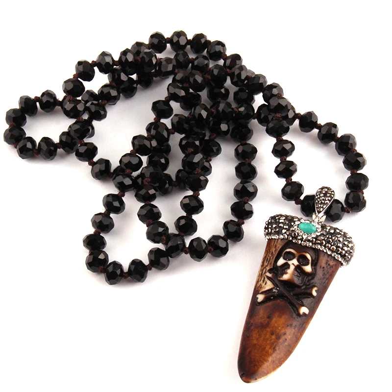 Модное богемное этническое ювелирное изделие длинный хрустальный кулон в виде