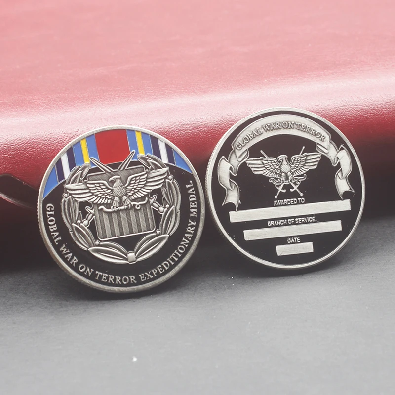 Глобальная война с террором экспедиционная медаль военный Серебряный Металл