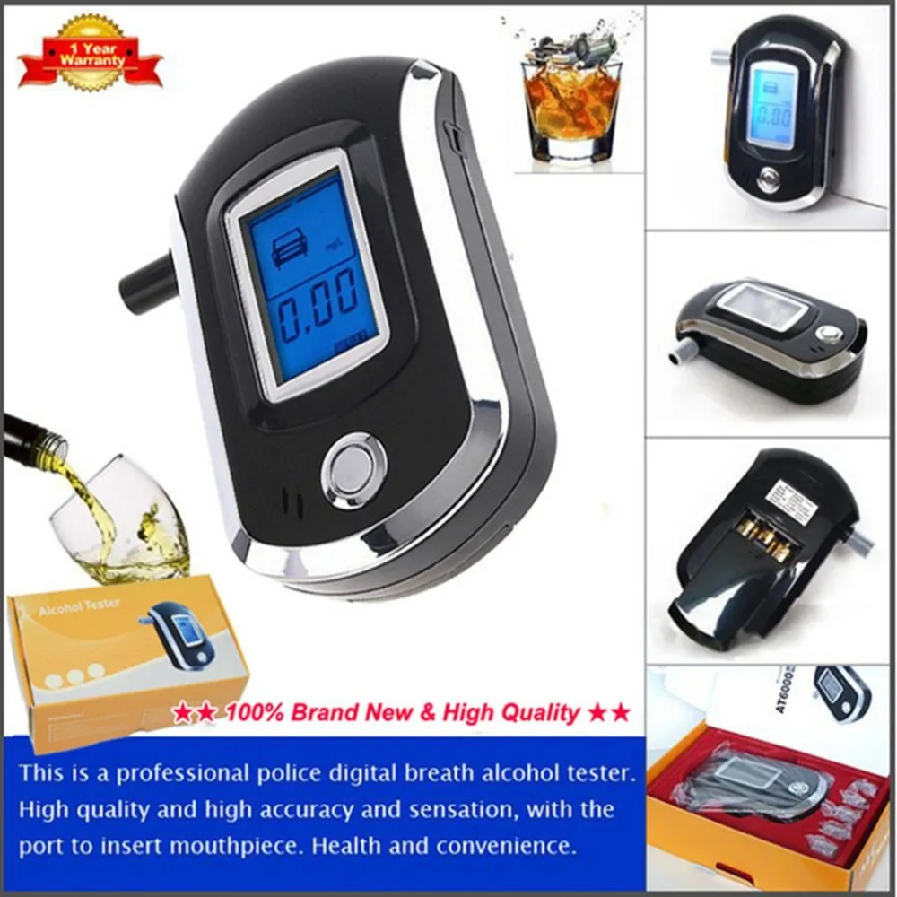 Полицейский Алкотестер дыхательный детектор алкоголя с красной подсветкой