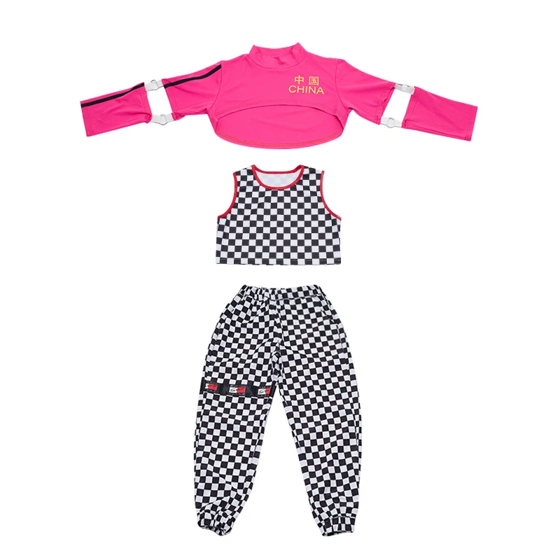 Новые летние детский Джазовый танцевальный костюм для девочек в стиле хип хоп