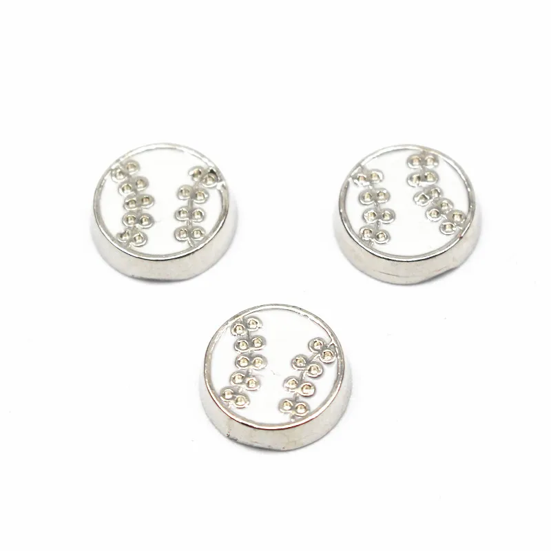 Оптовая продажа 20 шт./лот металл эмаль белый волейбол плавающие шармы для