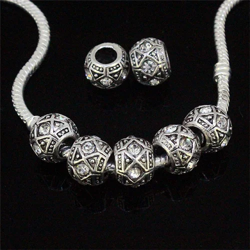 10 шт. бусины цилиндры с кристаллами|Бусины| |