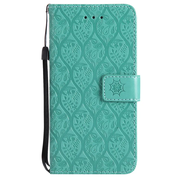 Светло-зеленый P8 Lite P9 Lite P10 Lite роскошный тисненый кожаный флип-чехол кошелек чехол для телефона huawei Nova Honor 9 Honor 6X чехол для телефона - Цвет: Светло-зеленый