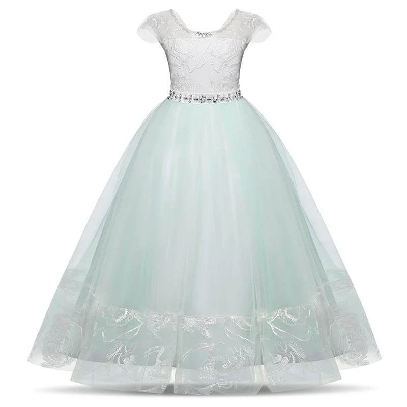 

Formal Long Party Princess Girl Wedding Evening Dress Party Prom Gown Teenage Pageant First Communion Dresses For Girls 12 14T