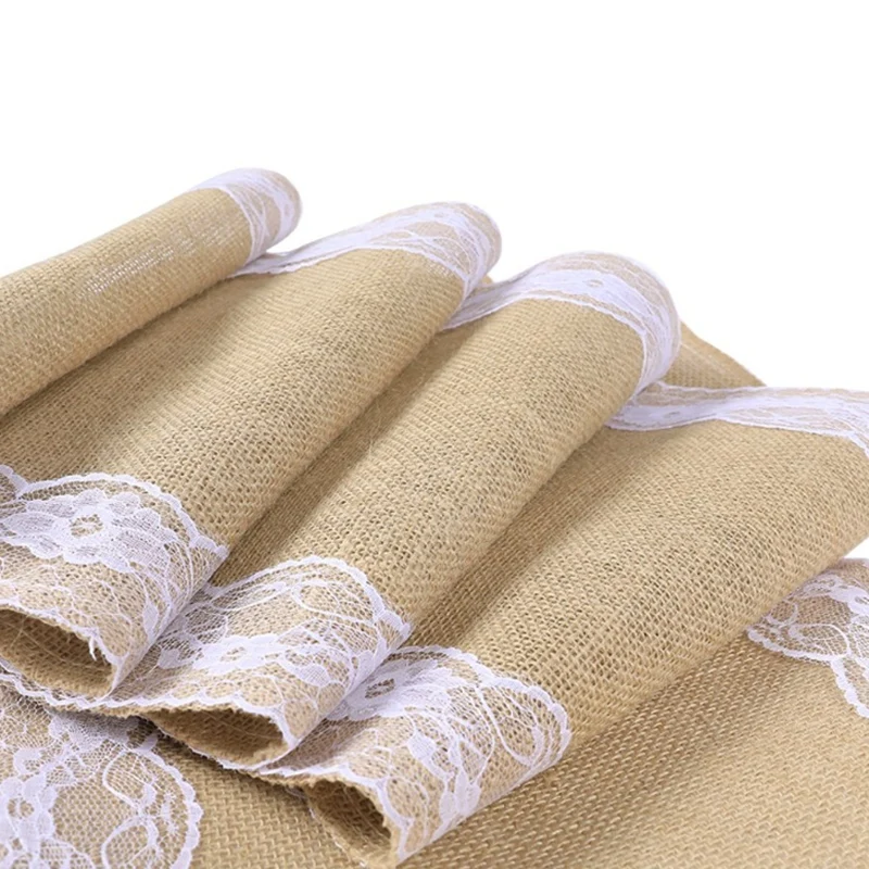 Рекламная кружевная скатерть Hessian деревенская натуральная джутовая кантри для