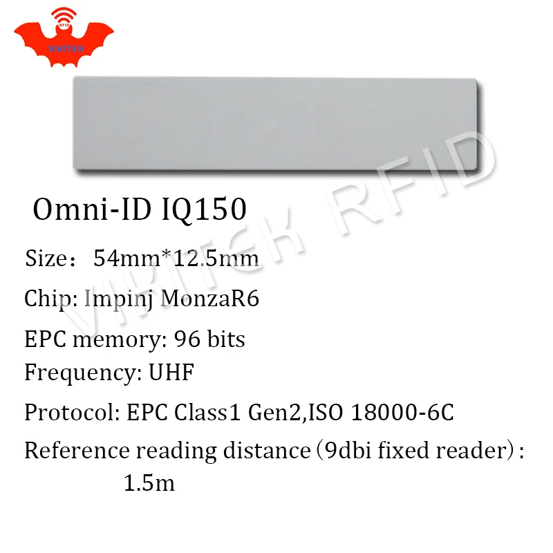 UHF RFID антиметаллическая бирка omni ID IQ150 IQ 150 915 МГц 868 Impinj Monza R6 EPCC1G2 6C печатная