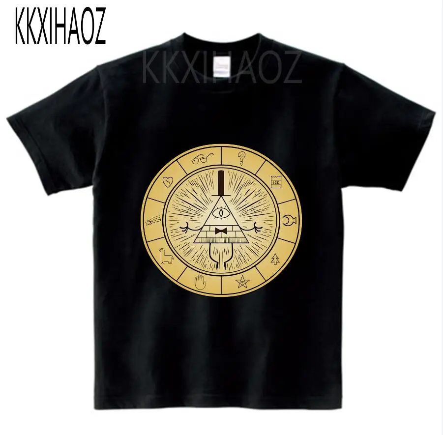 black childreT-shirt Детские футболки с принтом из мультфильма «Гравити Фолз», «Мэйбл Диппер Пайн», летние топы с короткими рукавами для мальчиков и девочек, детская футболка, camiseta N - Цвет: black childreT-shirt