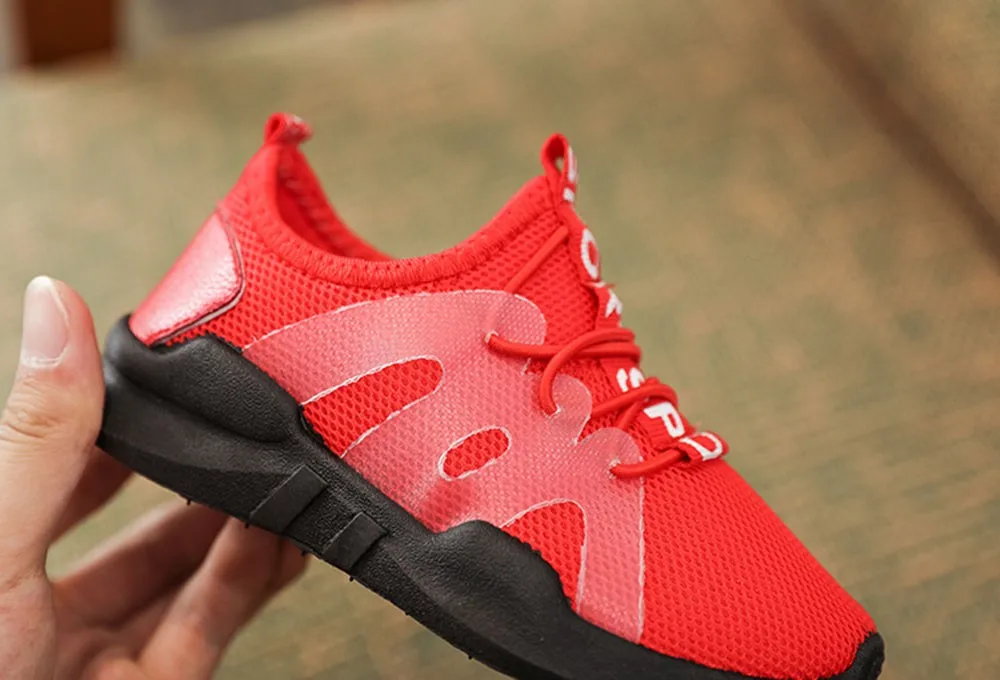 2018 крутые детские кроссовки для девочек и мальчиков Легкая дышащая повседневная