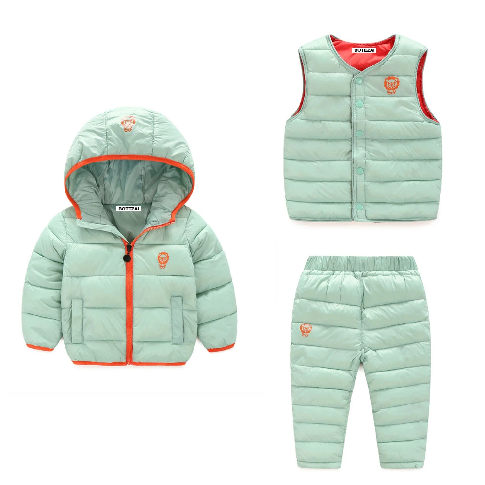 2017 winter children's clothing suit jacket warm duck down boys and girls sets with -3 pieces | Детская одежда и обувь