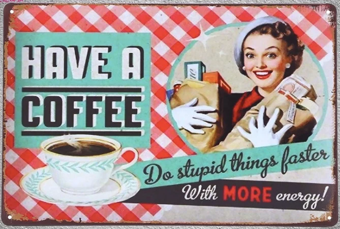 1 шт. жестяная тарелка с изображением кофе напитков энергетических магазинов