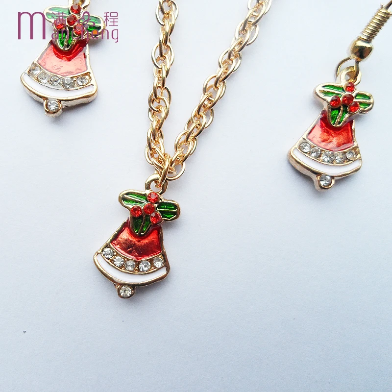 Popcorn Chain Christmas dress pendant necklace sets gold color women earrings girls gift | Украшения и аксессуары