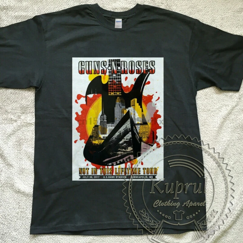 GUNS N' ROSES MINNEAPOLIS BANK STADIUM не в этой пожизненной футболке | Мужская одежда