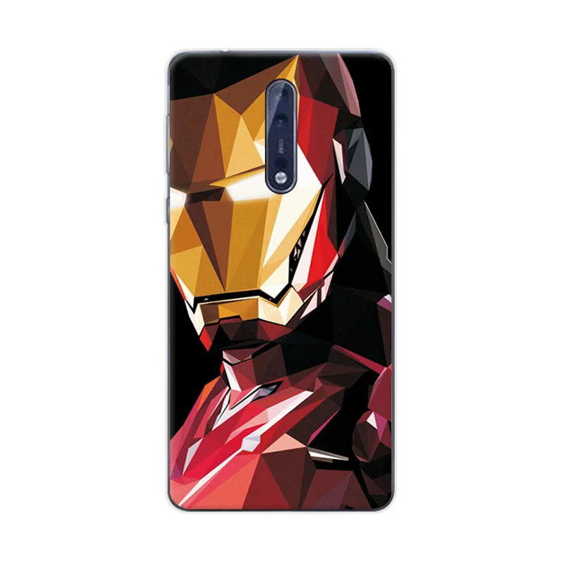 Очаровательный чехол для телефона Marvel Hero Captain America Nokia 8 Железный человек Звездные
