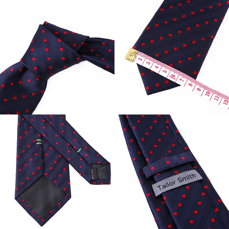 Мужской галстук бабочка в горошек темно синий Шелковый тканый с карманом деловой