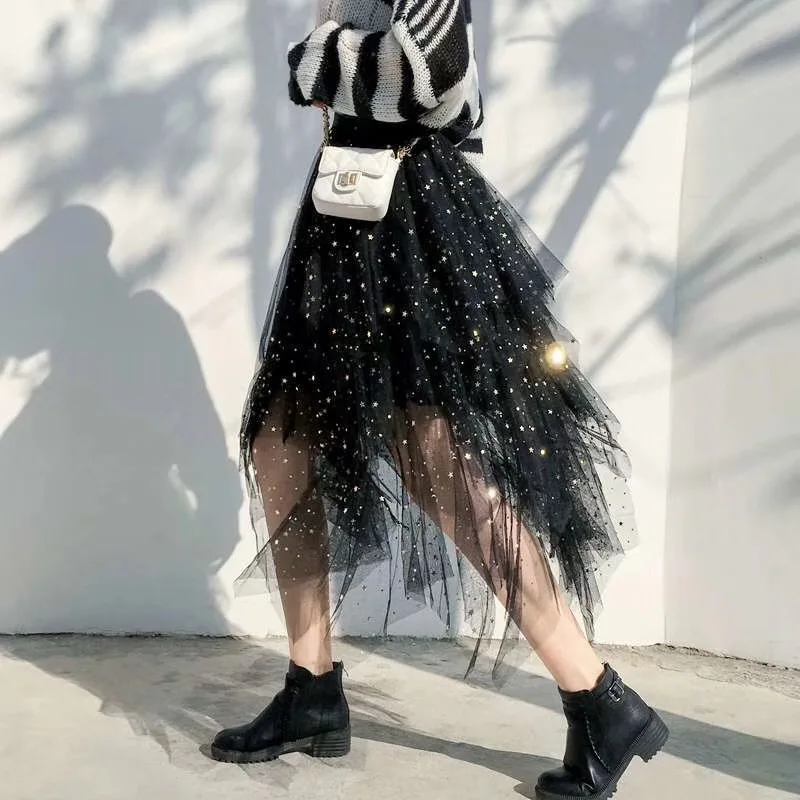 Женская многослойная сетчатая юбка пачка с высокой талией|Женские юбки| |