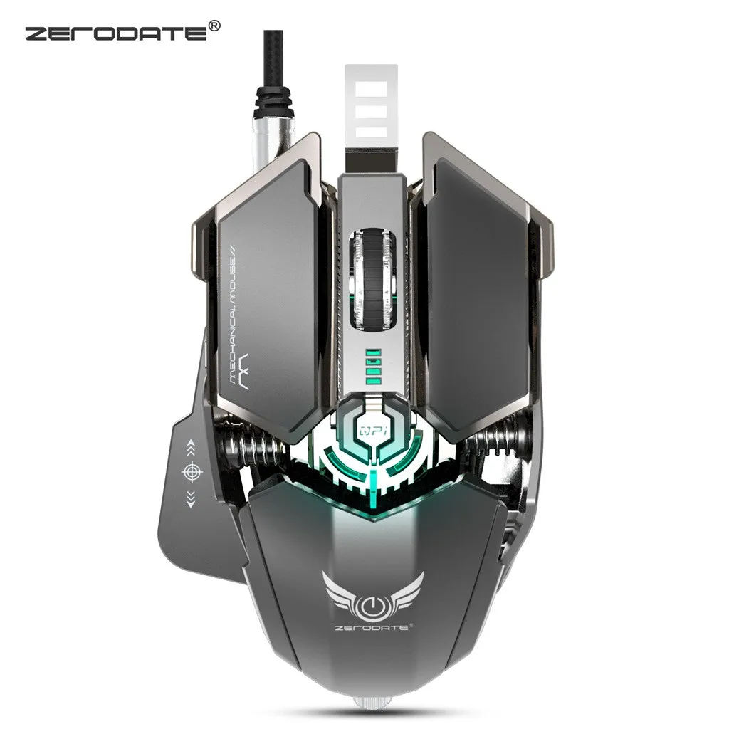 EPULA модная Проводная офисная игровая мышь ZERODATE 4000 dpi USB Проводная Конкурентная игровая мышь 10 программируемых кнопок
