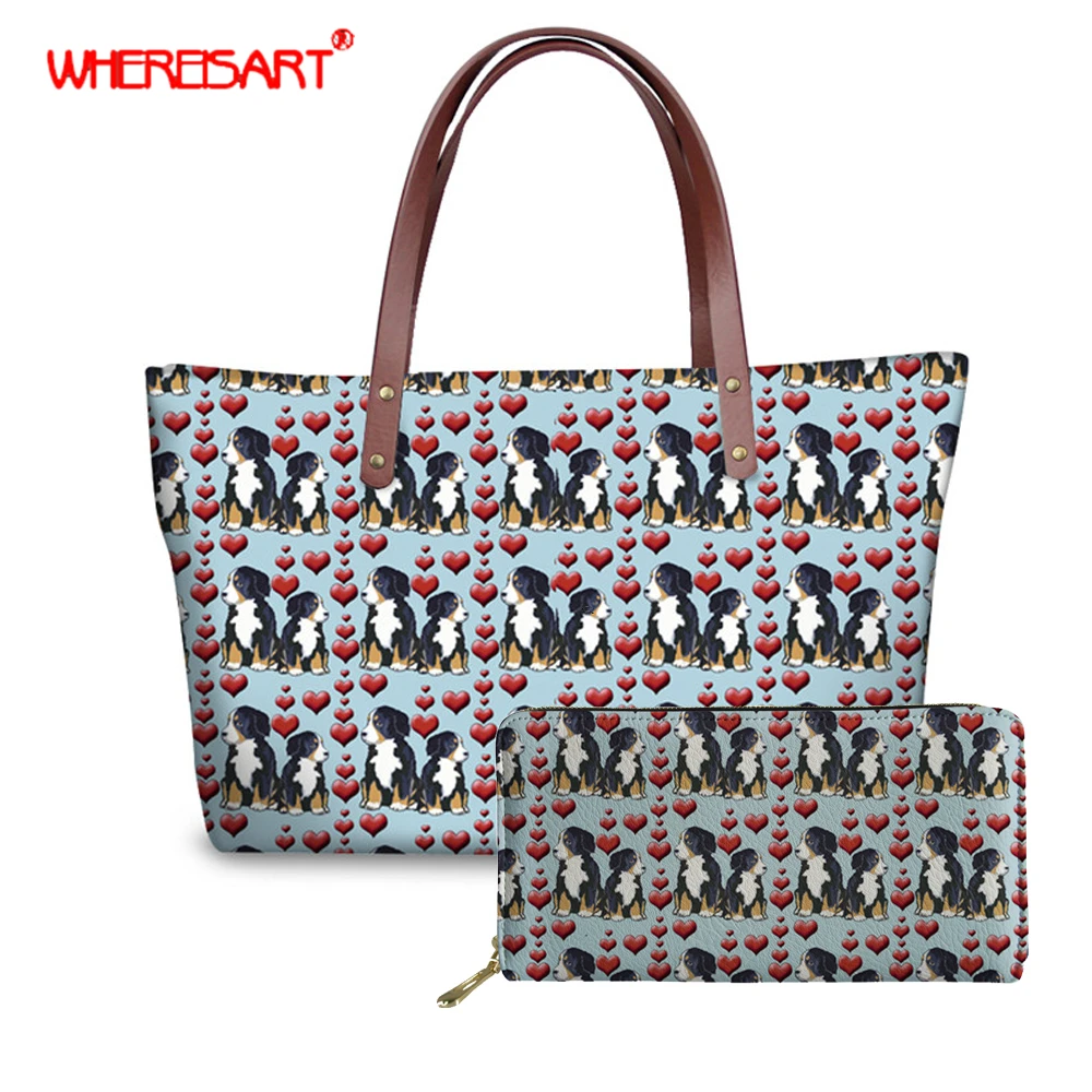 WHEREISART большая сумка Бернская горная кошелек собаки сумки женская летняя обувь