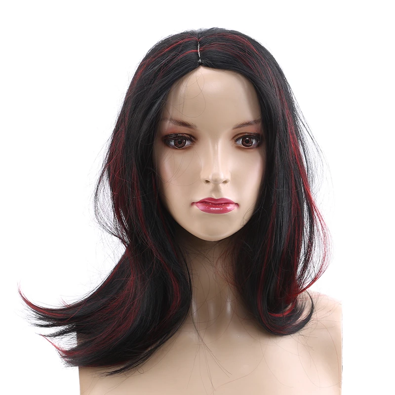 Женские короткие синтетические парики Омбре волосы для косплей Хэллоуин Черный