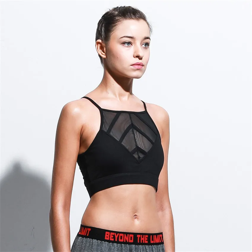 Дракон Fit для женщин Exy Mesh Patchwork полый бюстгальтер для йоги дышащий Быстросохнущий удобные спортивные бюстгальтер беговой мягкий спортивный бюстгальтер