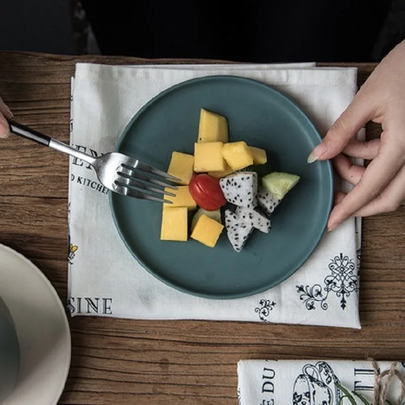 Рождественские креативные белые керамические тарелки гостиничные домашние