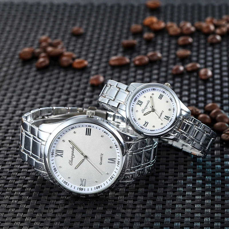Модные мужские и женские часы с серебристым браслетом из нержавеющей стали лидер