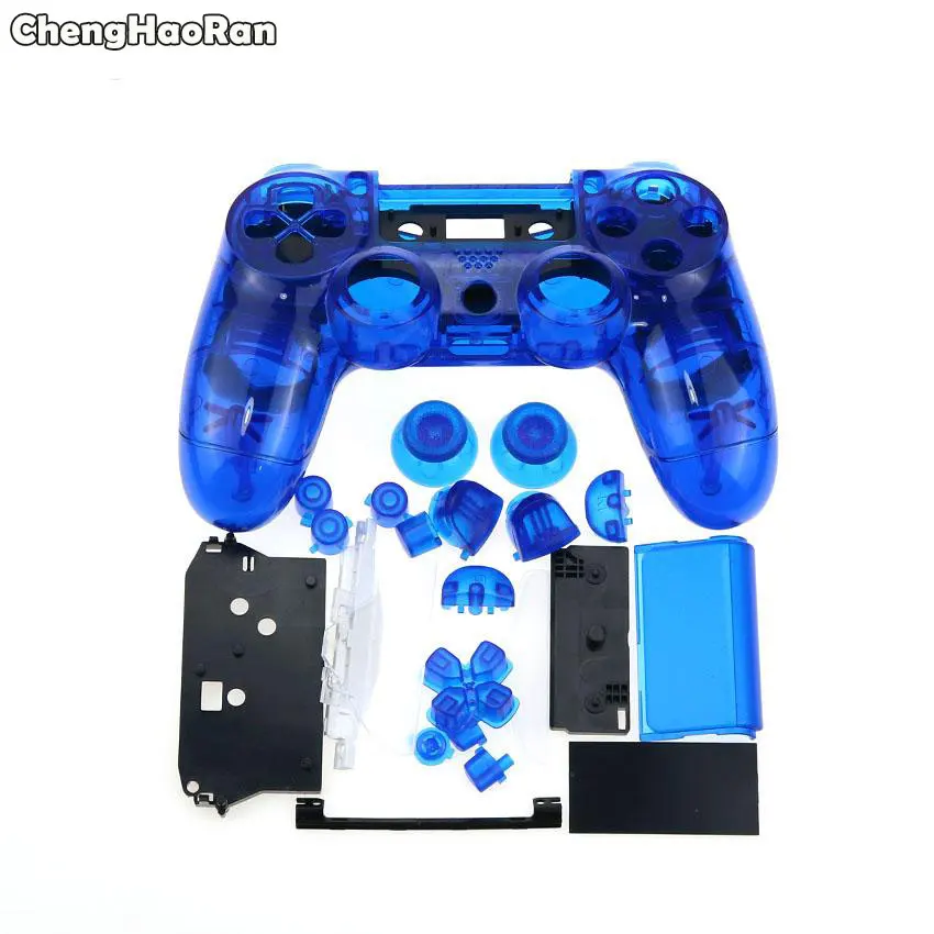 Clear Blue ChengHaoRan для sony Playstation 4 PS4 старая версия геймпада контроллер Прозрачный передний задний корпус Оболочка Чехол - Цвет: Clear Blue