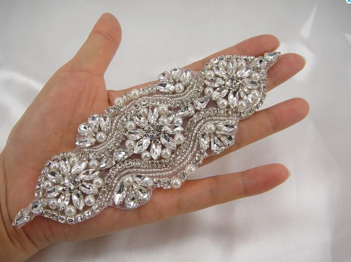 (1 шт./лот) украшения с аппликацией из страз отделка стразами для свадебных