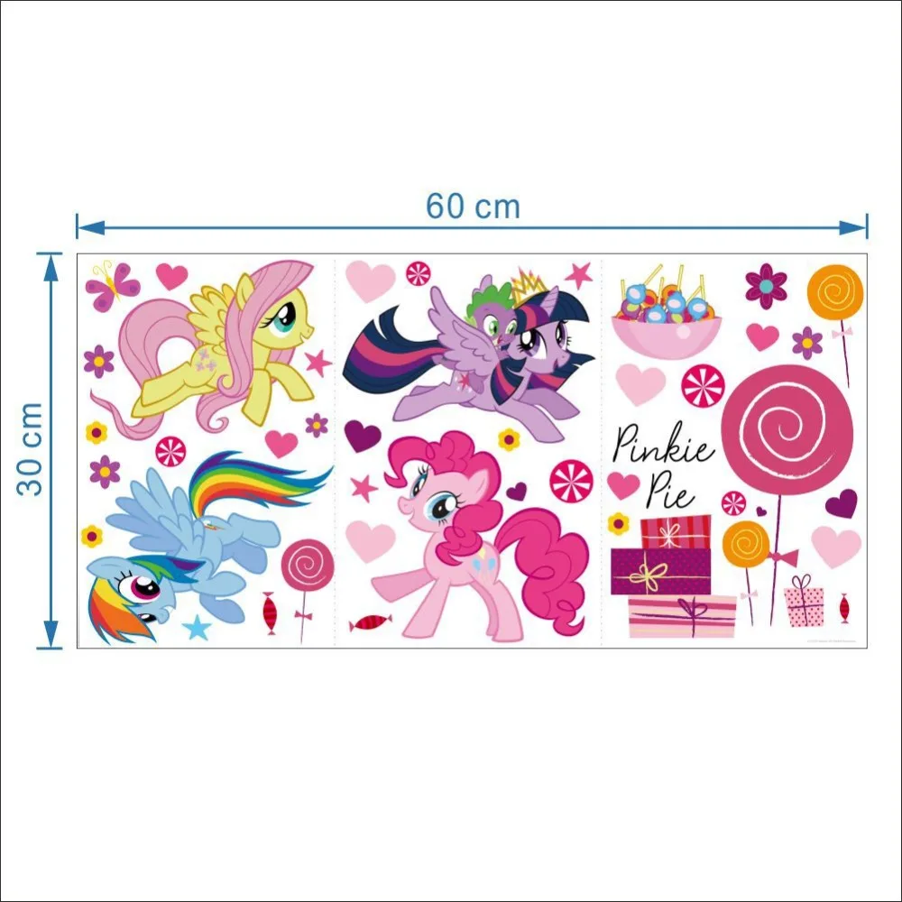 30*60 см Подлинная My Little Pony детская мультяшная наклейка s Детский Сад Дом наклейка на стену игрушки