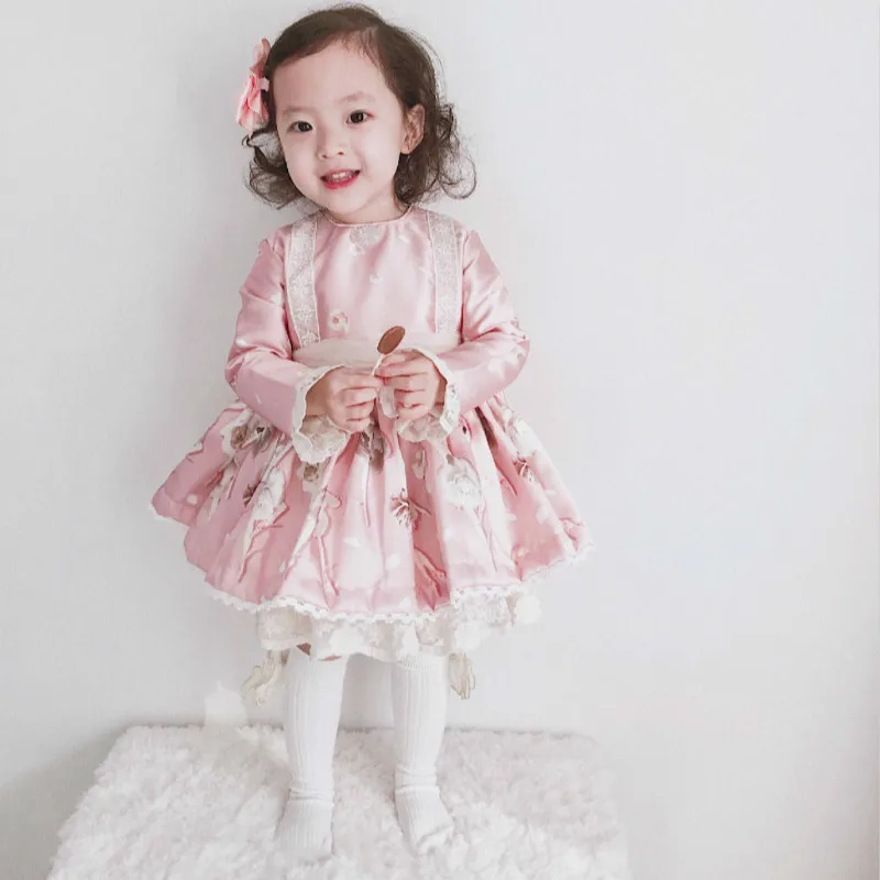 Зима 2019 испанское Дворцовое шелковое милое платье принцессы в стиле Лолиты