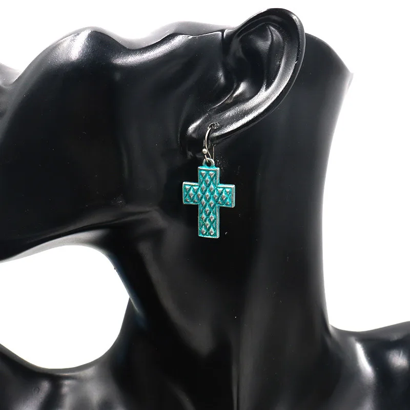 Женские винтажные серьги в стиле панк с заклепками бронзовые зеленые пеньковой