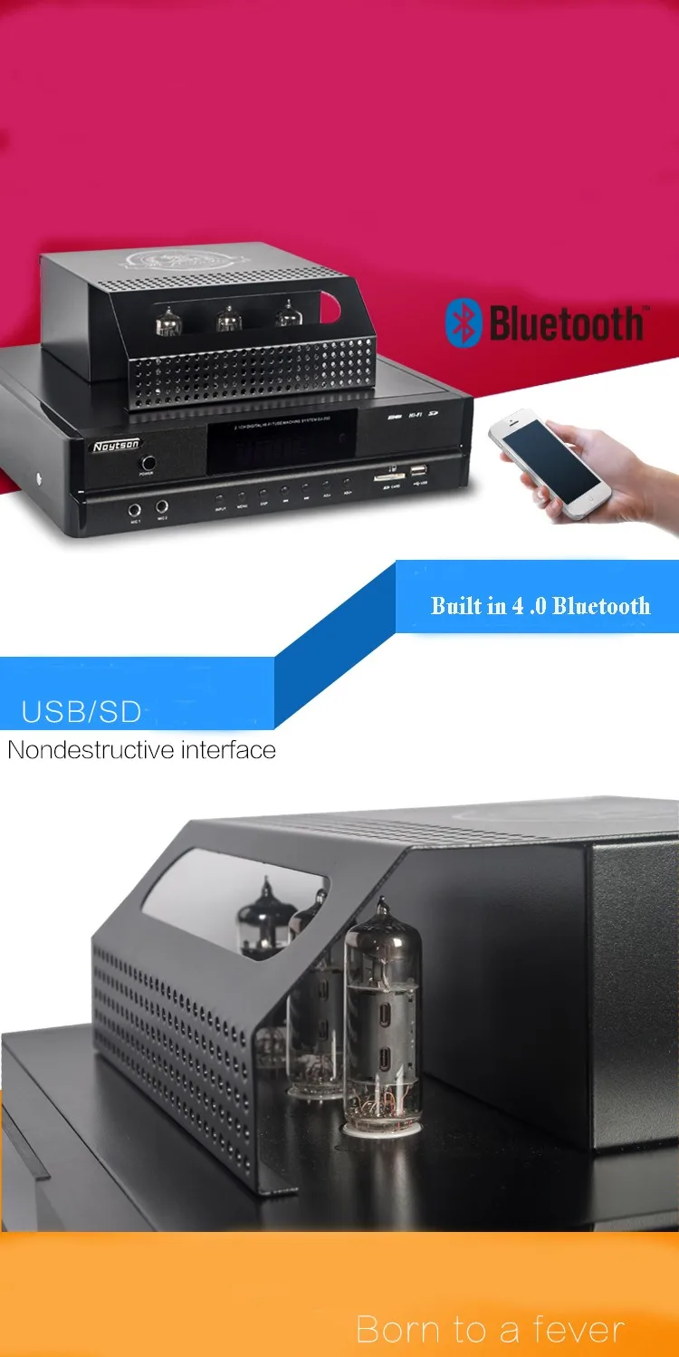 DJ-200 100 Вт* 2+ 150 Вт 2,1 канальный hifi bluetooth караоке OK Усилитель Вакуумный ламповый усилитель с пультом дистанционного управления