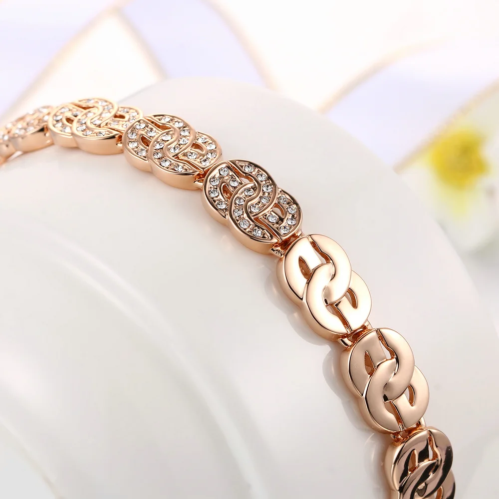 Хип хоп Bling Dollor браслет для женщин и мужчин роскошный розовое золото цвет деньги