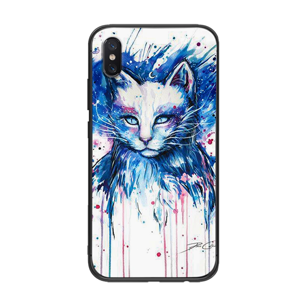 Мягкий ТПУ чехол Cat art для Xiaomi Redmi Mi6 8 9 A1 A2 F1 Plus 5/5 M8 Lite силиконовый задней панели