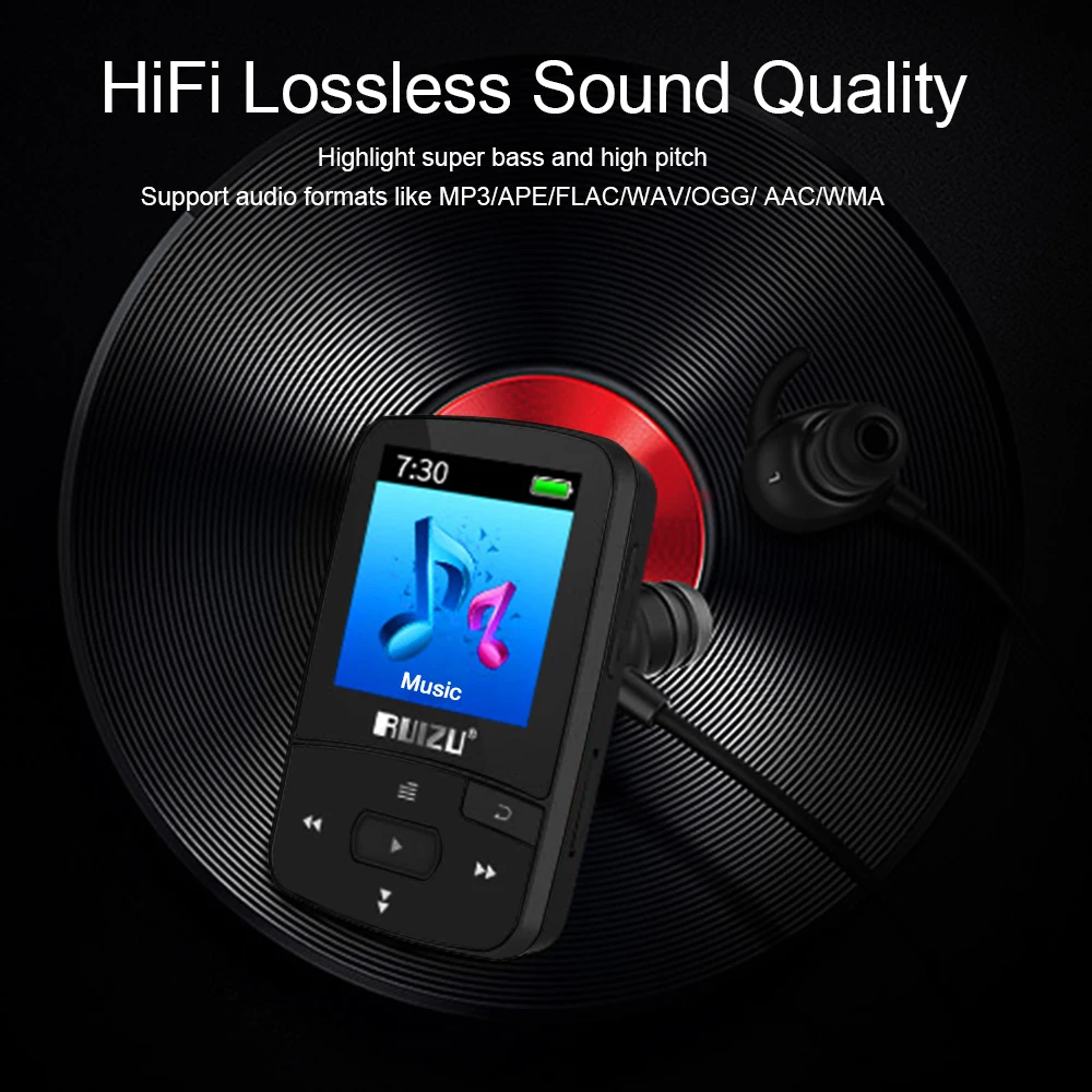 Мини 8 Гб Bluetooth MP3 плеер HiFi без потерь Звук Музыкальный плеер Поддержка шагомер fm-радио запись времени календарь