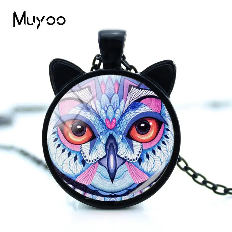 2018 Новые ожерелья с совой художественное ожерелье головой животного стеклянная