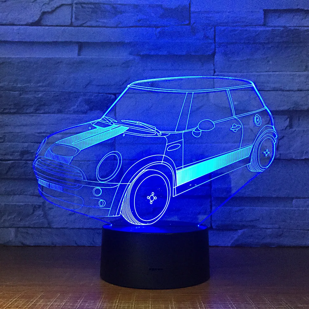 Пульт дистанционного управления Управление автомобиля 3D лампа акриловые стерео Иллюзия светодиодный настольный светильник прикроватный светильник на день рождения для детей, подарочный набор для мальчиков