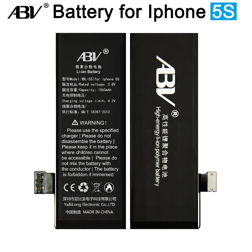 Высокое качество оригинальный ABV батарея ip5S для iphone 5S IP5S IP5C с бесплатным ремонтом